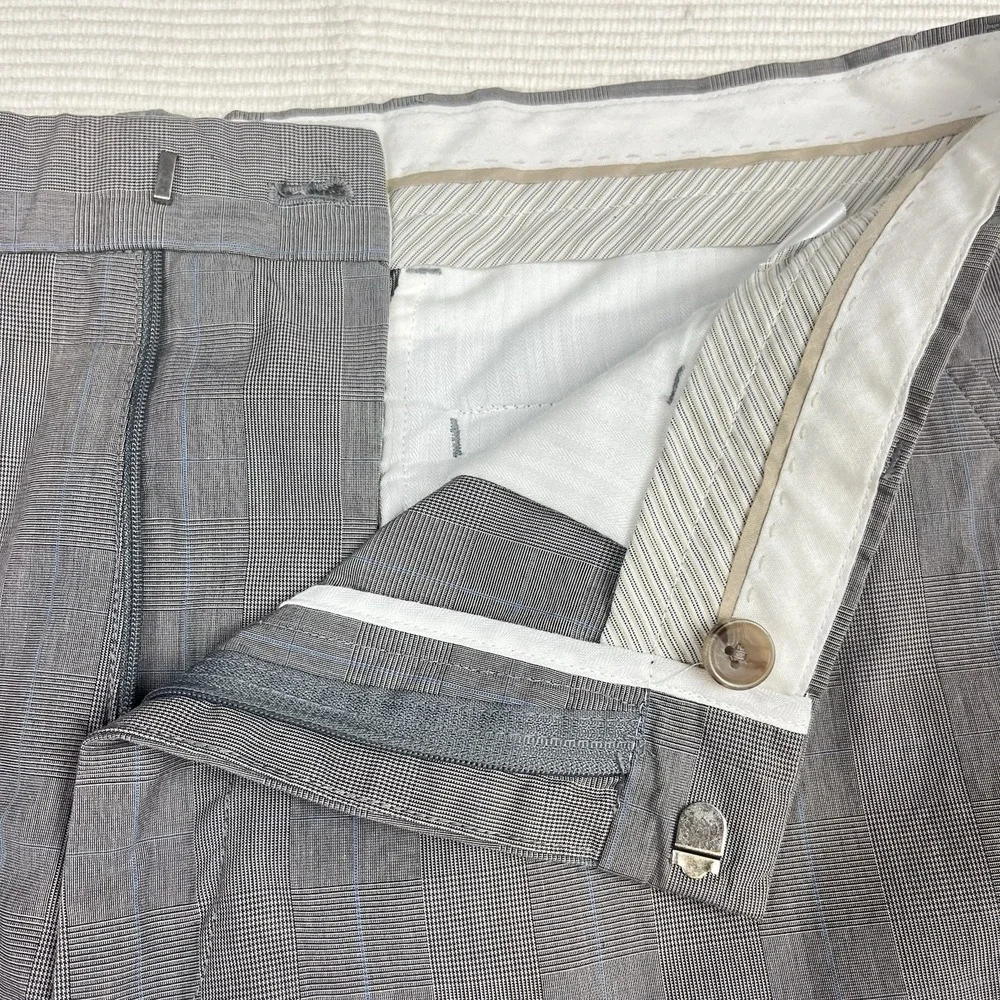 Banana‎ Republic Mens 34x32 Gray Glen Plaid Pants Dark Academia Preppy Old Money